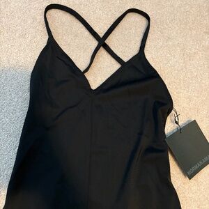 Norma Kamali Slip Mio Cat Suit Jumpsuit NWT Black Size SMALL